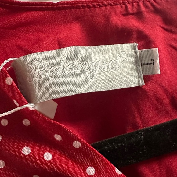 NWT Red And White Dress With Bell Sleeves Size Large - Picture 4 of 9